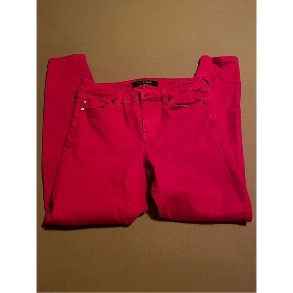 Liverpool Jeans Co High Rise Ankle Skinny Jeans in Cardinal Red. Size 6/28. - Picture 1 of 4